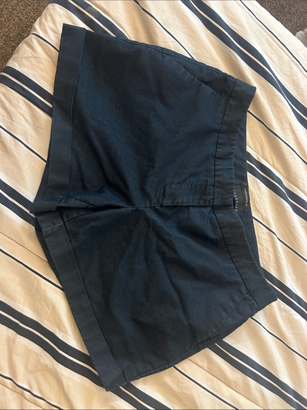 attention High Waist Women's Shorts - Navy Blue